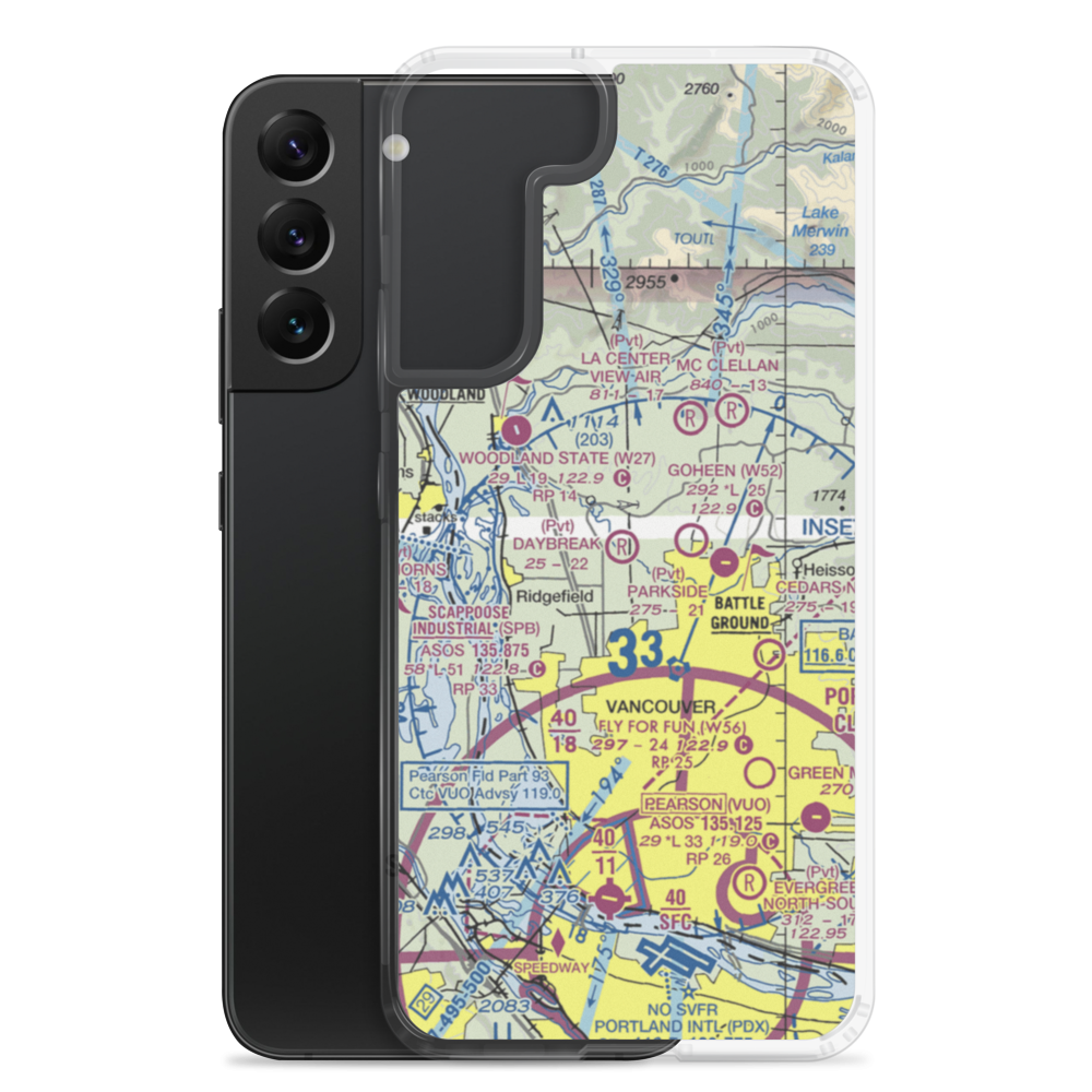 Daybreak Airport (WA46) VFR Sectional Samsung Case Samsung Galaxy S22 Plus model shown
