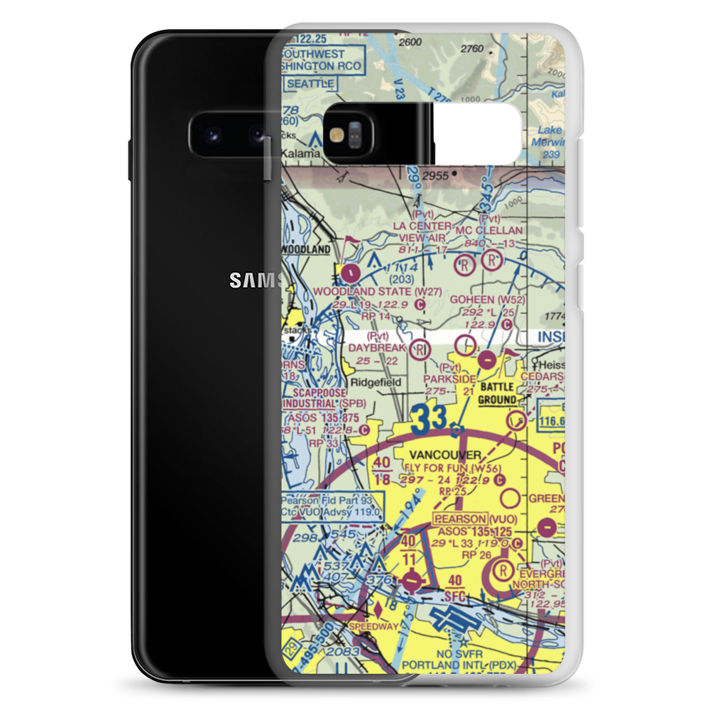 Daybreak Airport (WA46) VFR Sectional Samsung Case Samsung Galaxy S10+ model shown