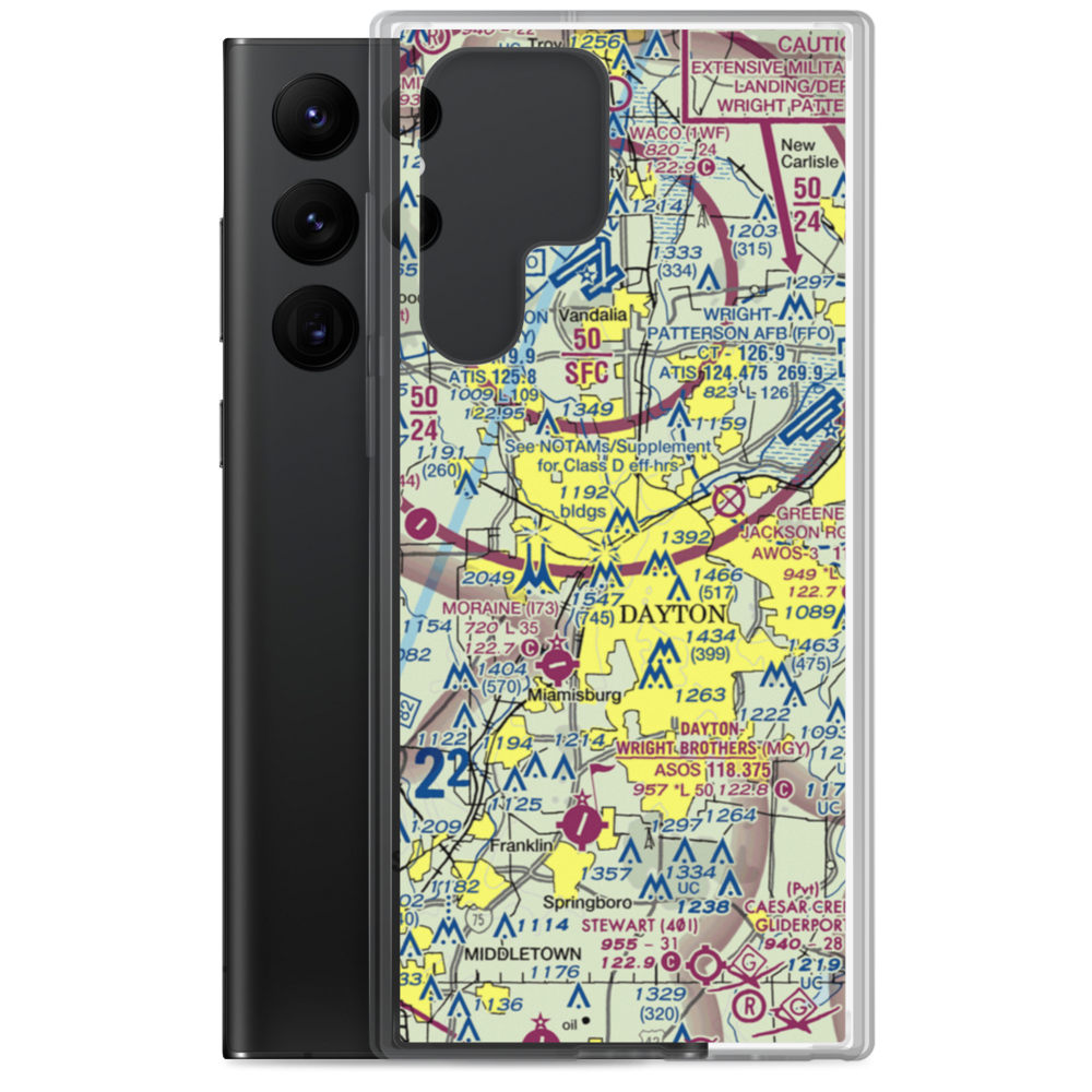 Dayton Transportation Center Heliport (5D7) VFR Sectional Samsung Case Samsung Galaxy S22 Ultra model shown