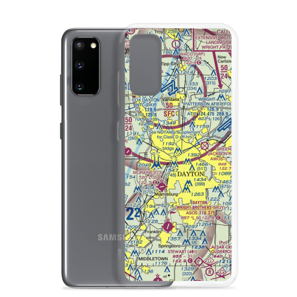 Dayton Transportation Center Heliport (5D7) VFR Sectional Samsung Case Samsung Galaxy S20 model shown