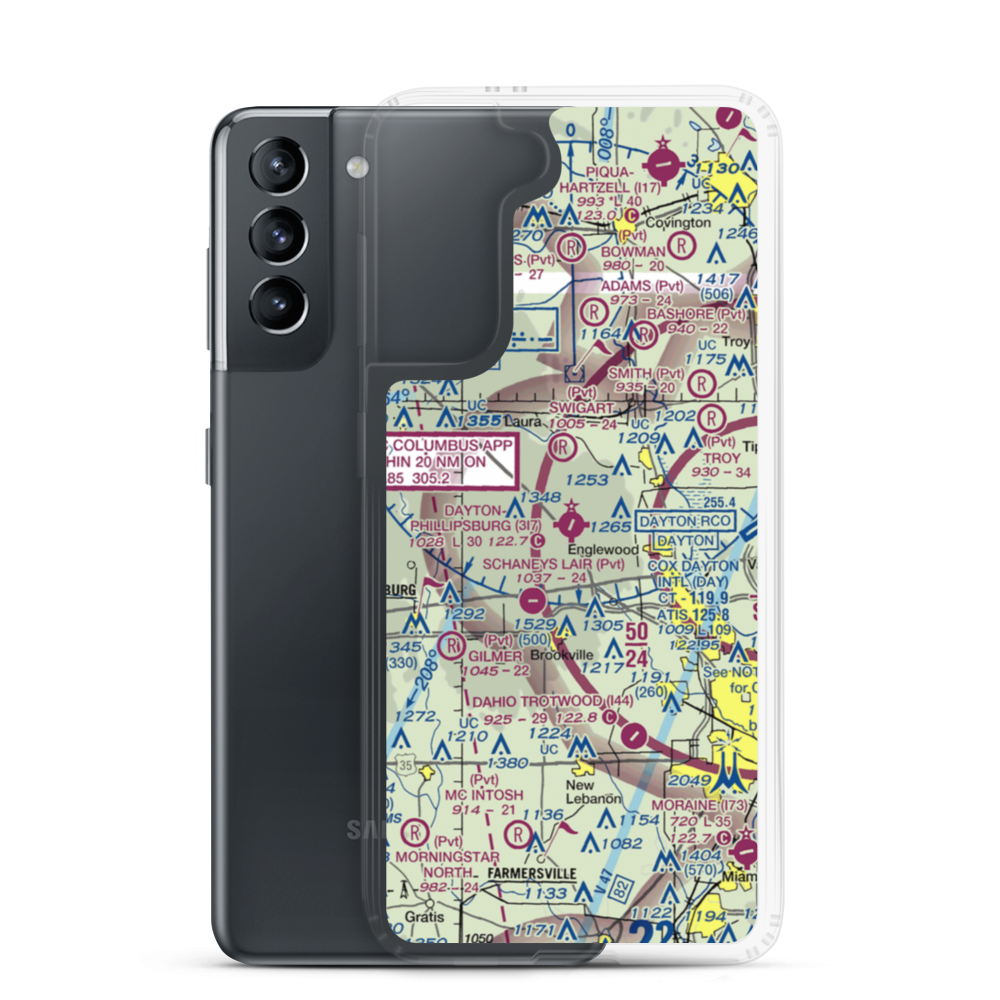 Dayton-Phillipsburg Airport (3I7) VFR Sectional Samsung Case Samsung Galaxy S21 model shown