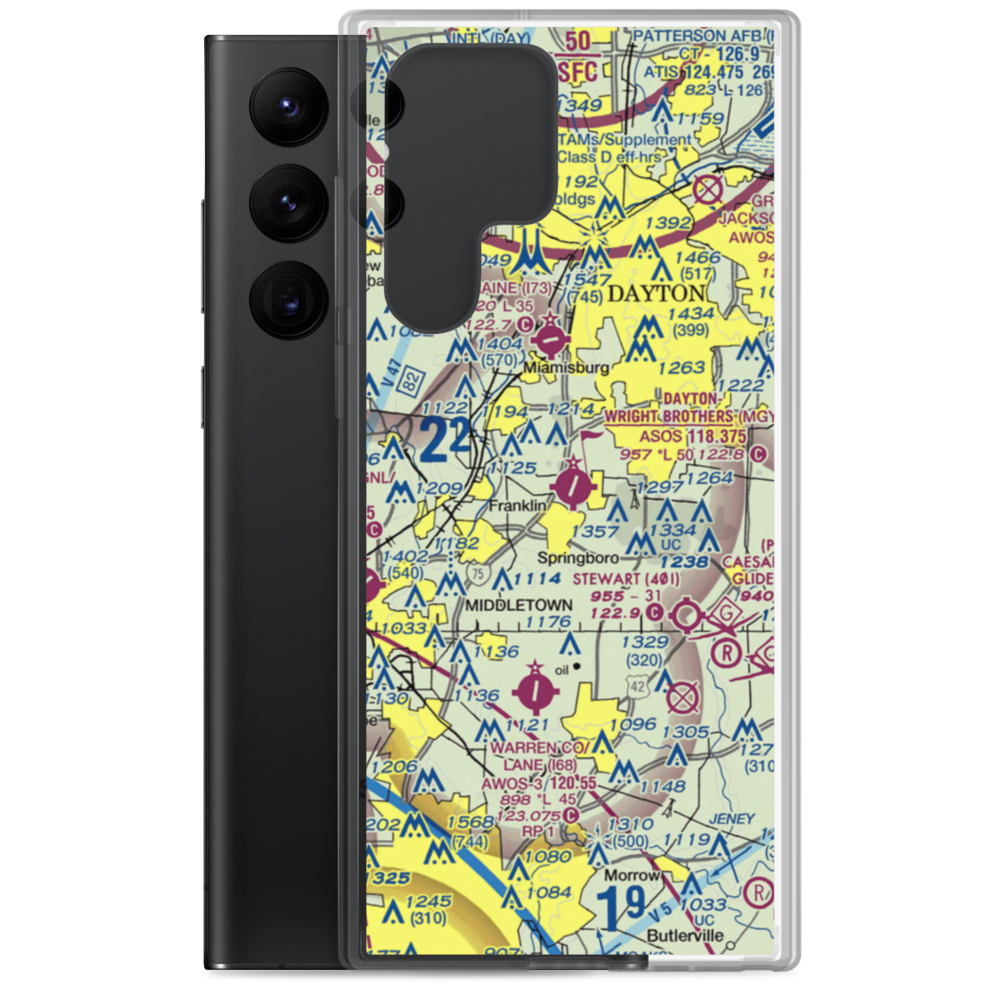 Dayton-Wright Brothers Airport (MGY) VFR Sectional Samsung Case Samsung Galaxy S22 Ultra model shown