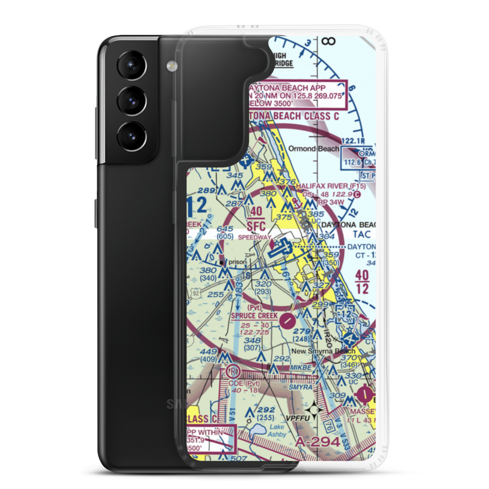 Daytona Beach International Airport (DAB) VFR Sectional Samsung Case Samsung Galaxy S21 Plus model shown