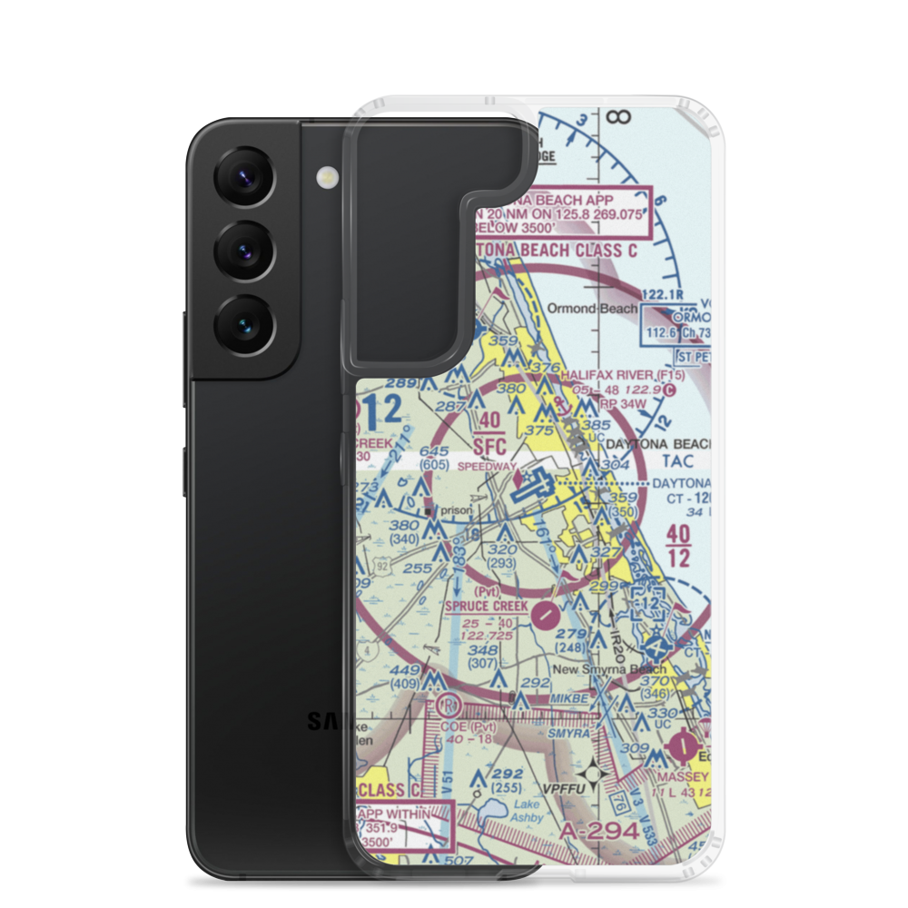 Daytona Beach International Airport (DAB) VFR Sectional Samsung Case Samsung Galaxy S22 model shown