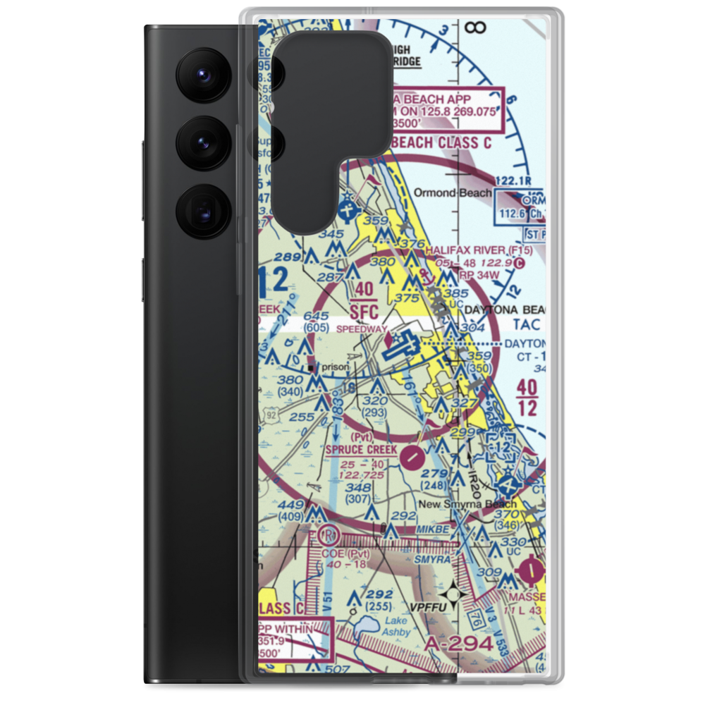Daytona Beach International Airport (DAB) VFR Sectional Samsung Case Samsung Galaxy S22 Ultra model shown