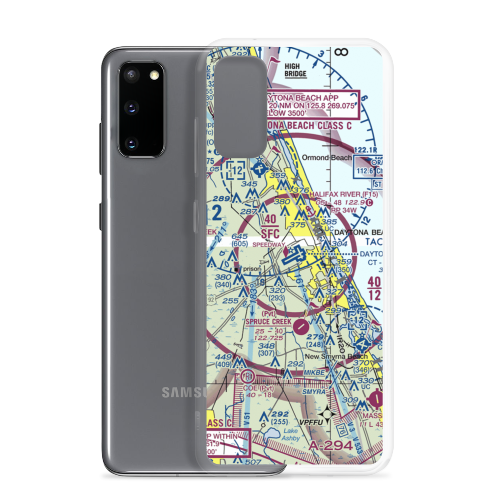 Daytona Beach International Airport (DAB) VFR Sectional Samsung Case Samsung Galaxy S20 model shown