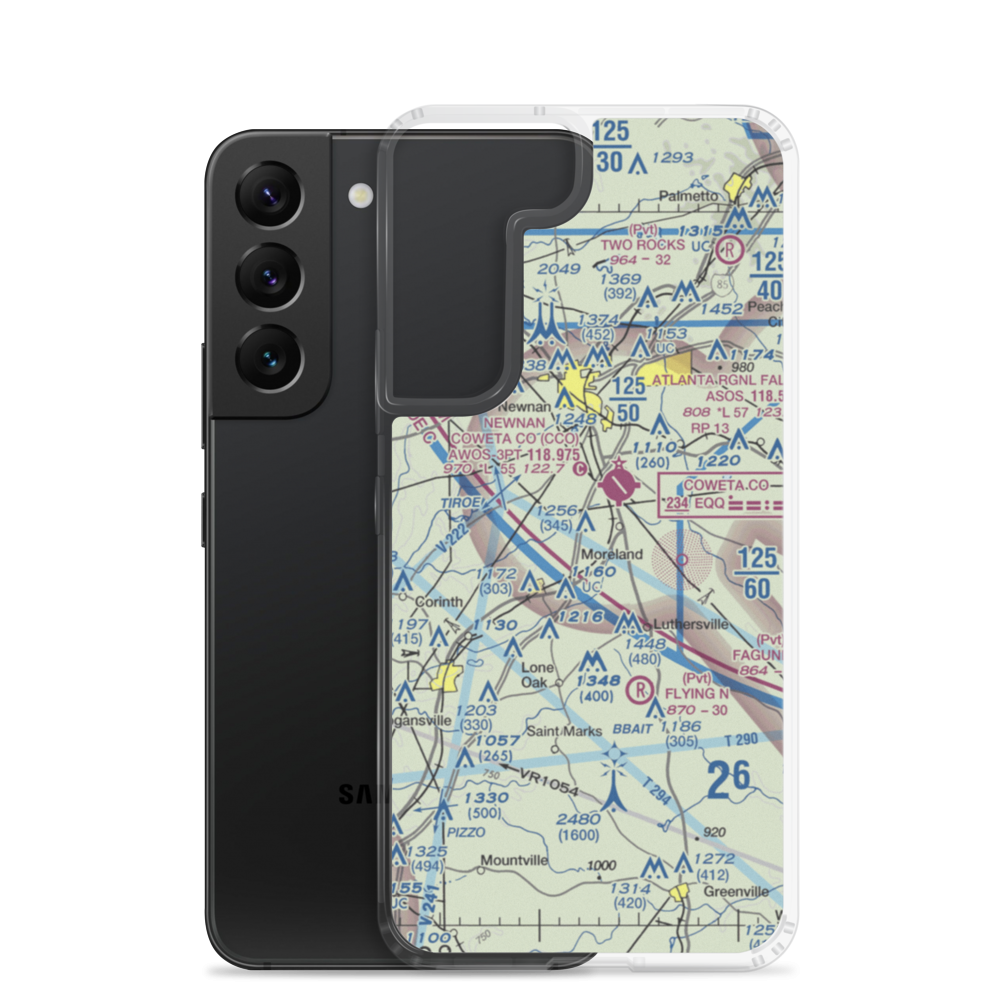 Dbaks Airport (91GA) VFR Sectional Samsung Case Samsung Galaxy S22 model shown