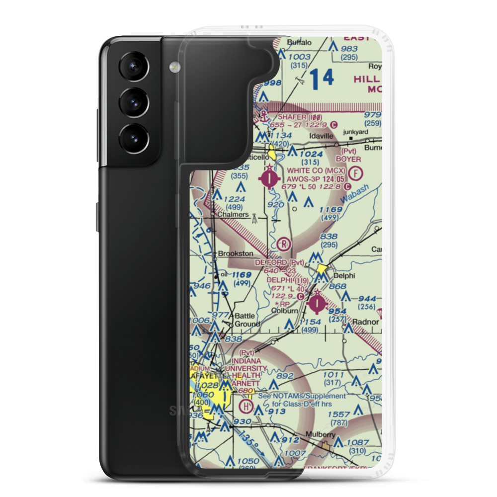 De Ford Airport (4II0) VFR Sectional Samsung Case Samsung Galaxy S21 Plus model shown