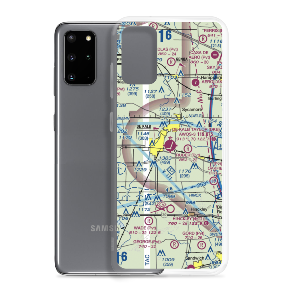 De Kalb Taylor Municipal Airport (DKB) VFR Sectional Samsung Case Samsung Galaxy S20 Plus model shown