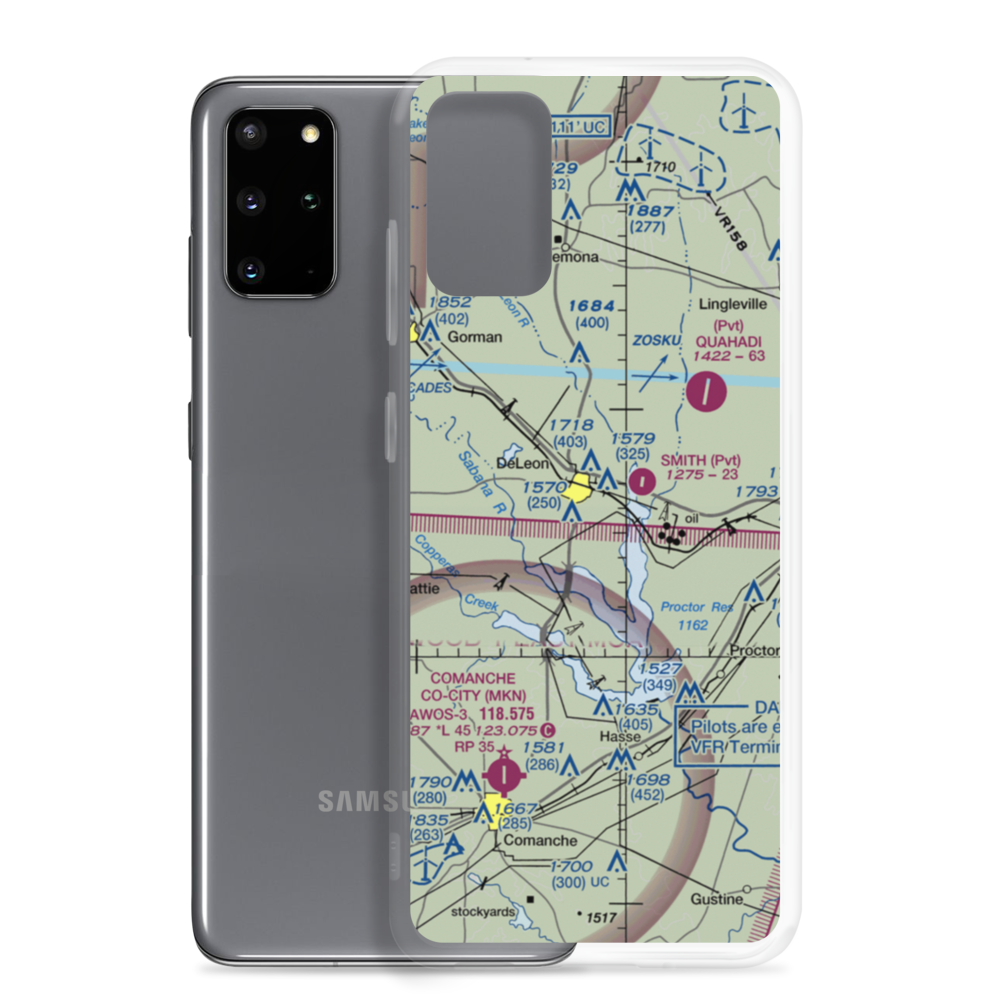 De Leon Municipal Airport (04F) VFR Sectional Samsung Case Samsung Galaxy S20 Plus model shown