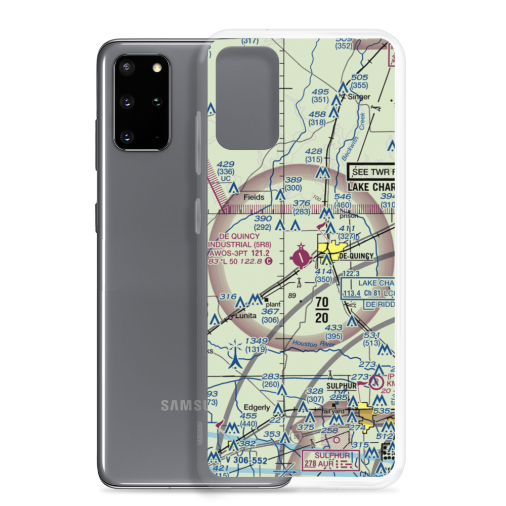 De Quincy Industrial Airpark (5R8) VFR Sectional Samsung Case Samsung Galaxy S20 Plus model shown