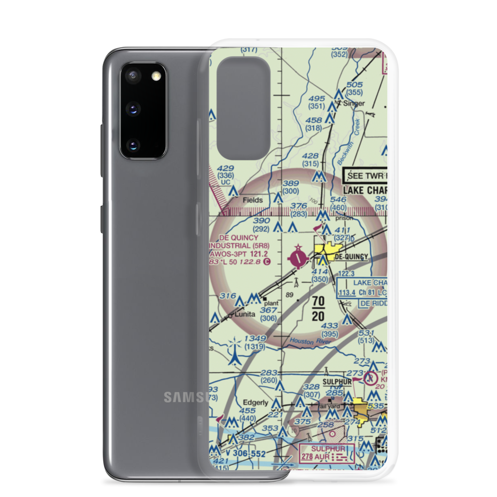 De Quincy Industrial Airpark (5R8) VFR Sectional Samsung Case Samsung Galaxy S20 model shown