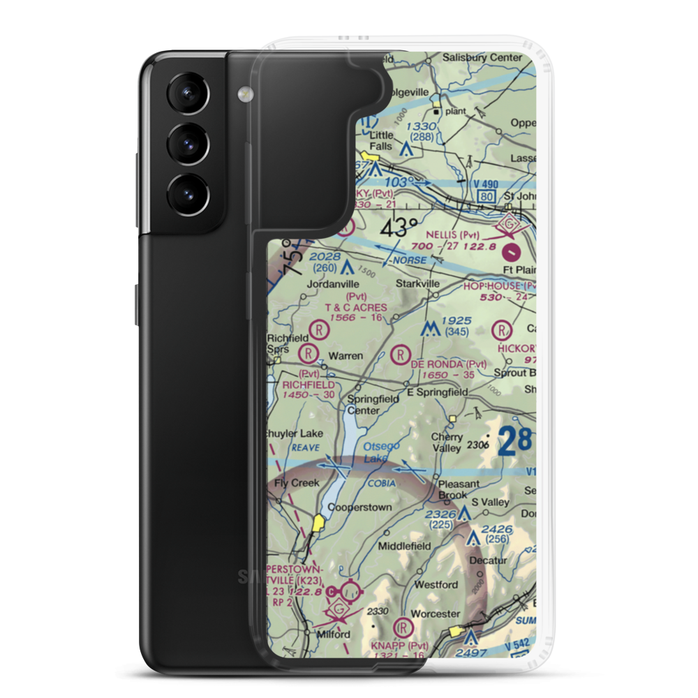 De Ronda Airport (3NY3) VFR Sectional Samsung Case Samsung Galaxy S21 Plus model shown