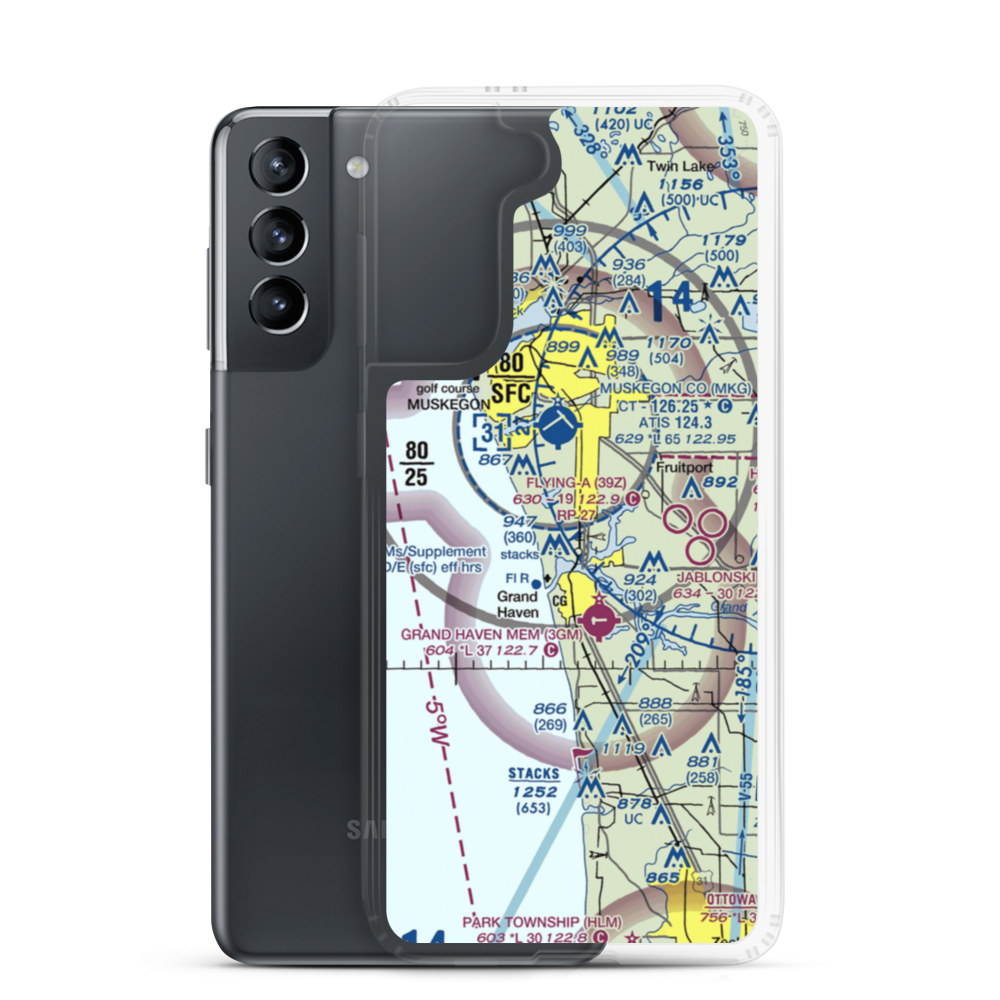 De Witt Property Airport (34MI) VFR Sectional Samsung Case Samsung Galaxy S21 model shown