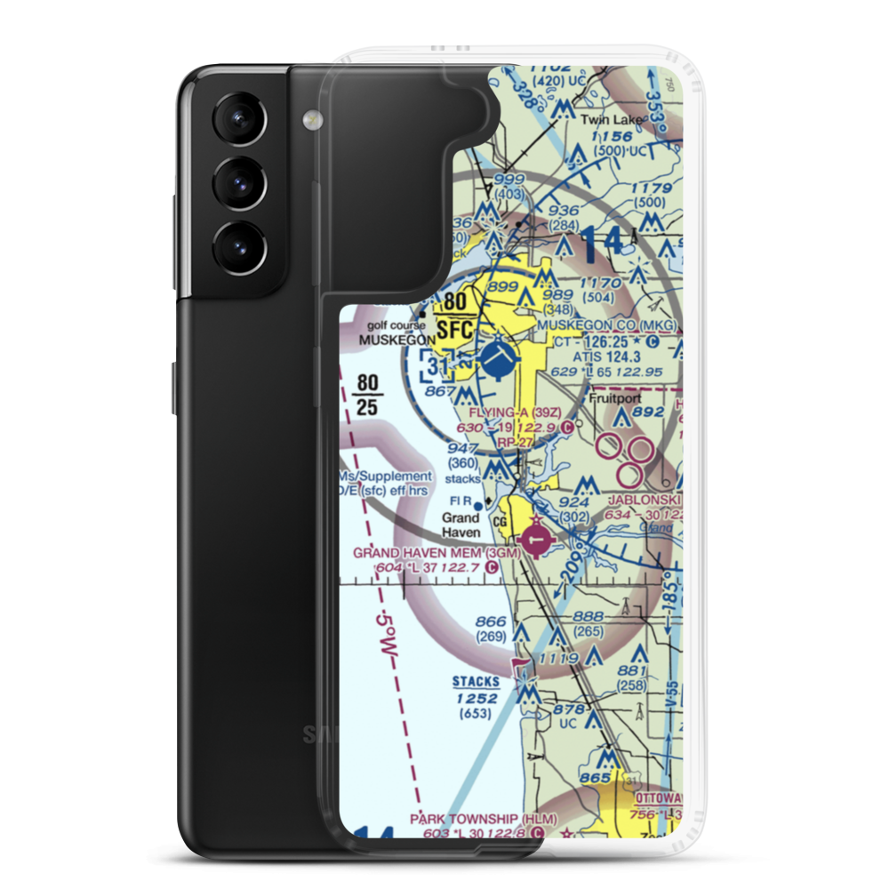 De Witt Property Airport (34MI) VFR Sectional Samsung Case Samsung Galaxy S21 Plus model shown