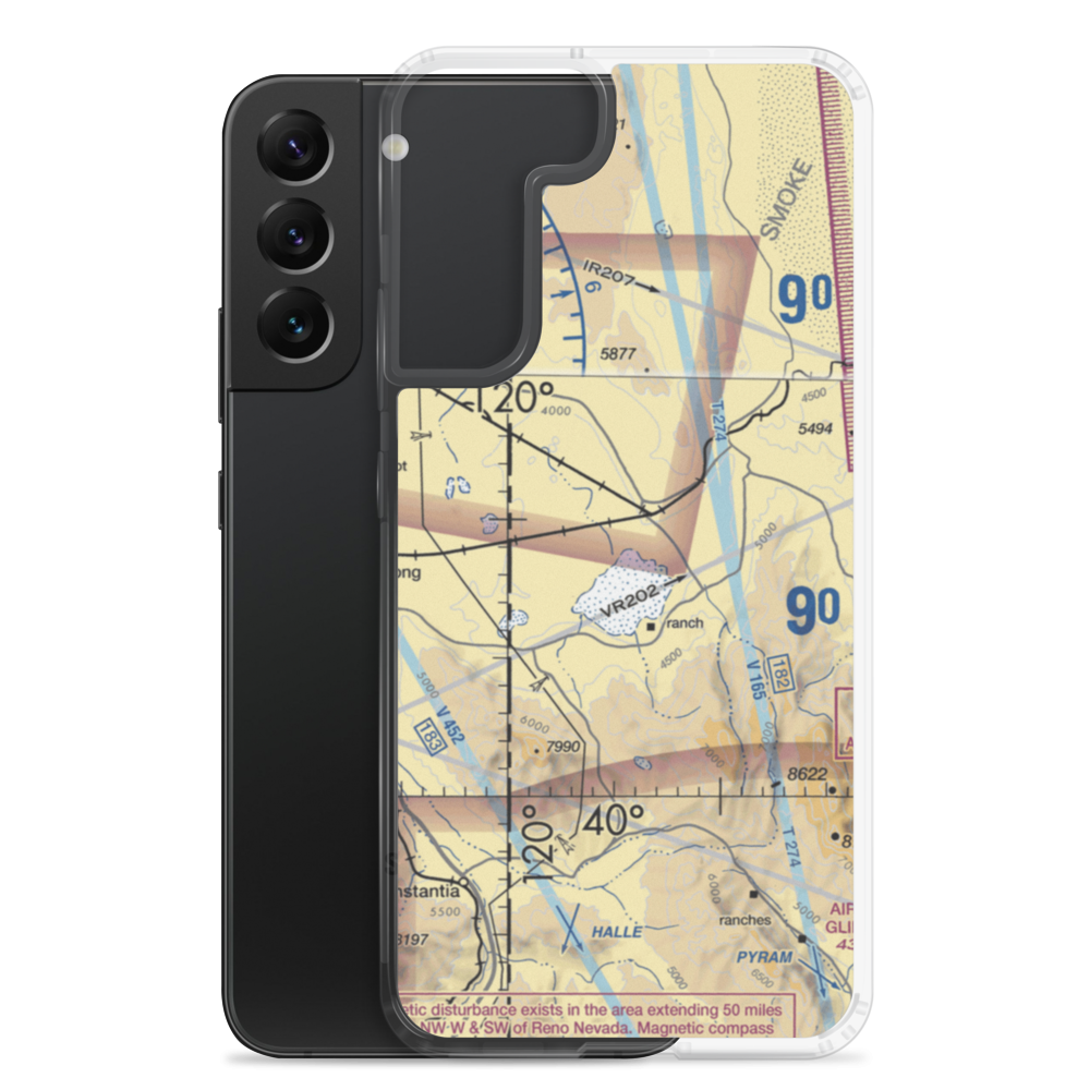 Dead Cow Lakebed Airstrip (HSFIDCL) VFR Sectional Samsung Case Samsung Galaxy S22 Plus model shown