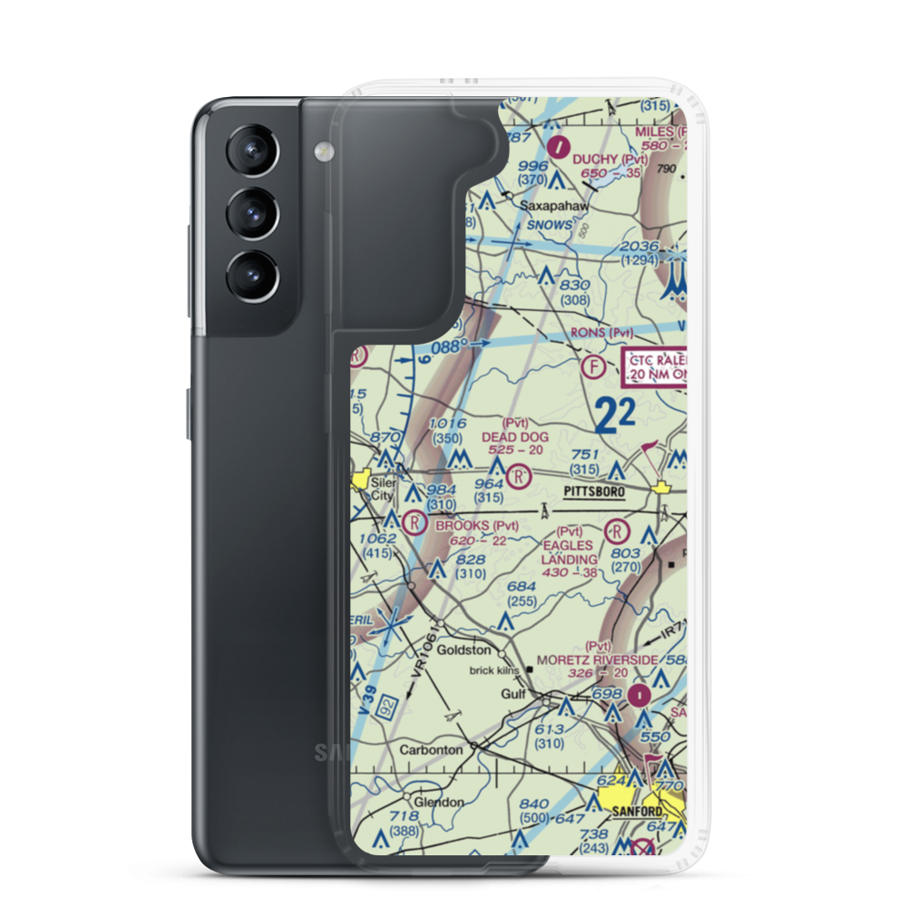Dead Dog Airport (8NC4) VFR Sectional Samsung Case Samsung Galaxy S21 model shown