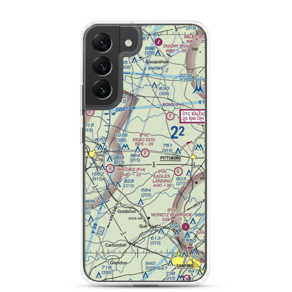 Dead Dog Airport (8NC4) VFR Sectional Samsung Case Samsung Galaxy S22 Plus model shown