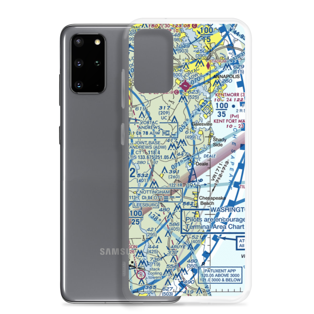 Deale Airport (MD22) VFR Sectional Samsung Case Samsung Galaxy S20 Plus model shown