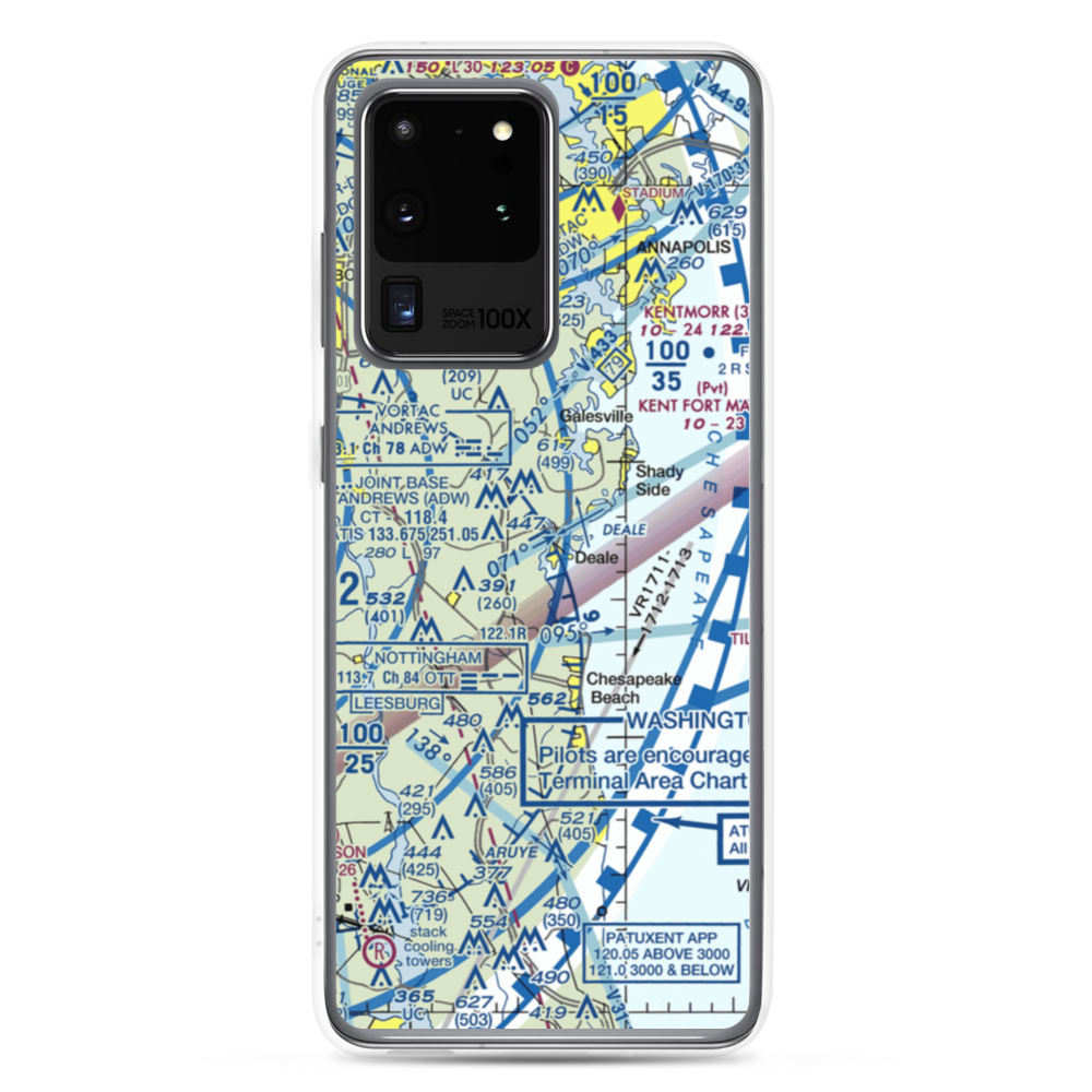 Deale Airport (MD22) VFR Sectional Samsung Case Samsung Galaxy S20 Ultra model shown