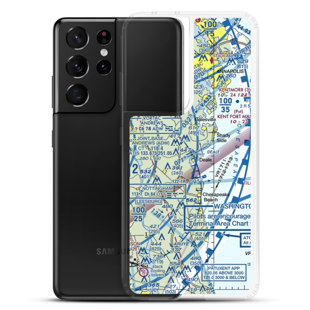 Deale Airport (MD22) VFR Sectional Samsung Case Samsung Galaxy S21 Ultra model shown