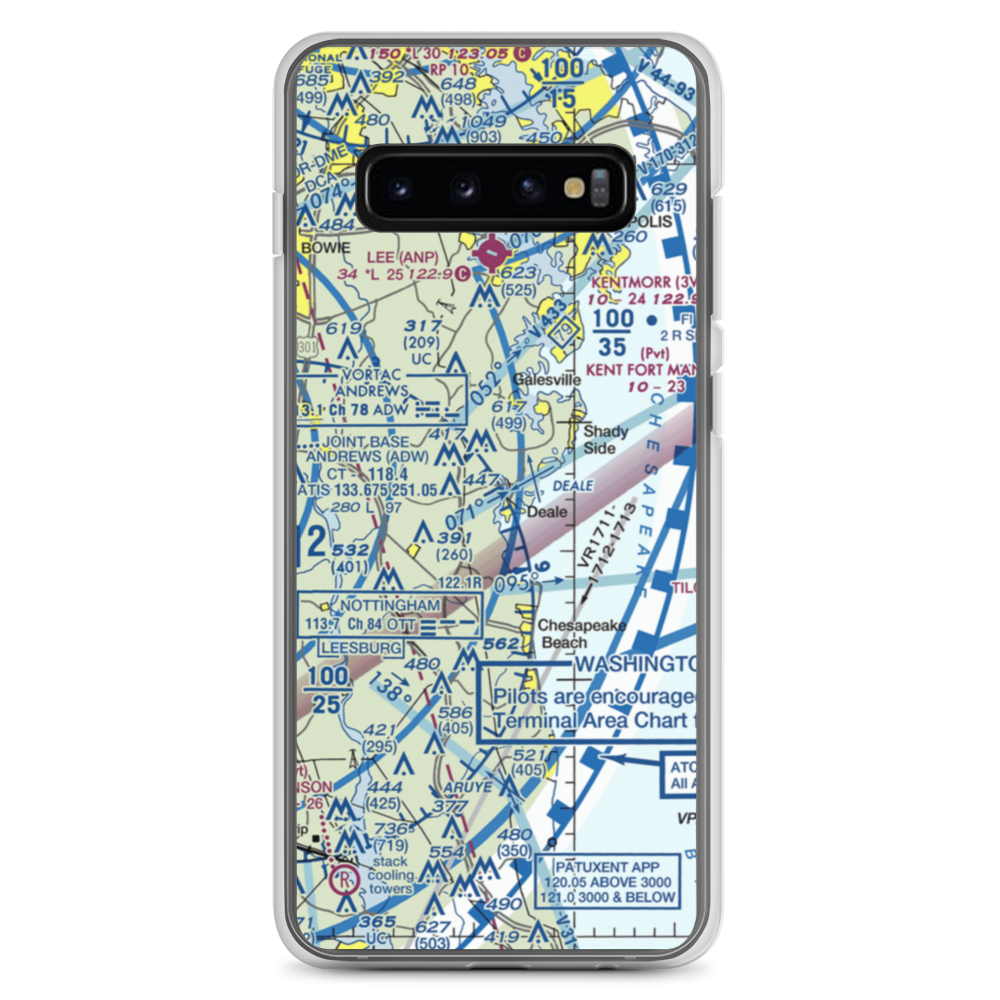 Deale Airport (MD22) VFR Sectional Samsung Case Samsung Galaxy S10+ model shown
