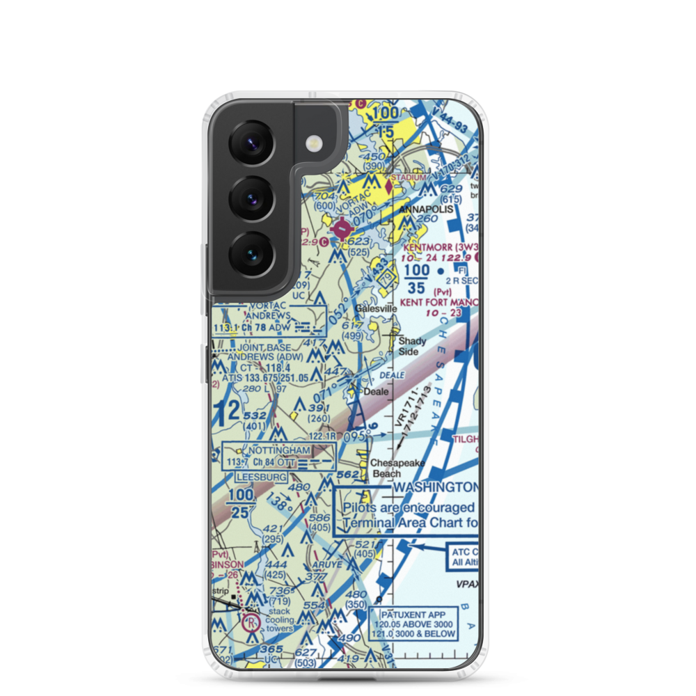 Deale Airport (MD22) VFR Sectional Samsung Case Samsung Galaxy S22 model shown