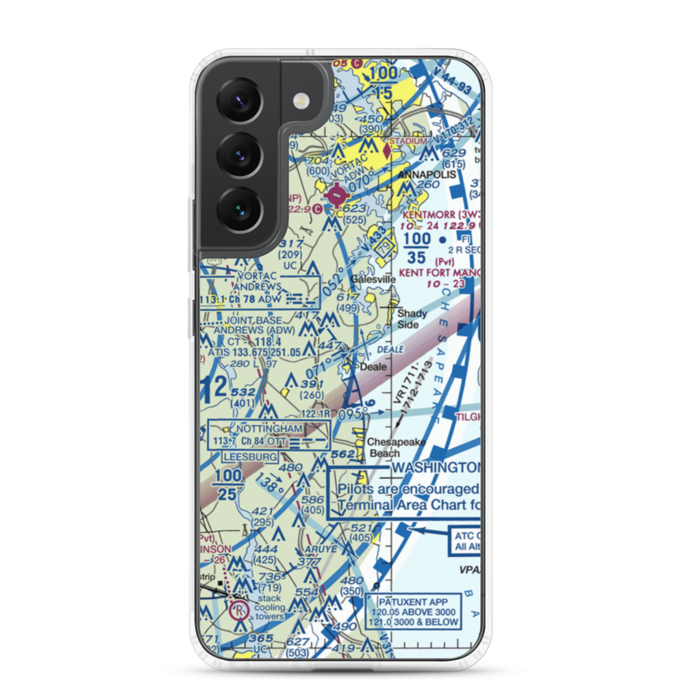 Deale Airport (MD22) VFR Sectional Samsung Case Samsung Galaxy S22 Plus model shown
