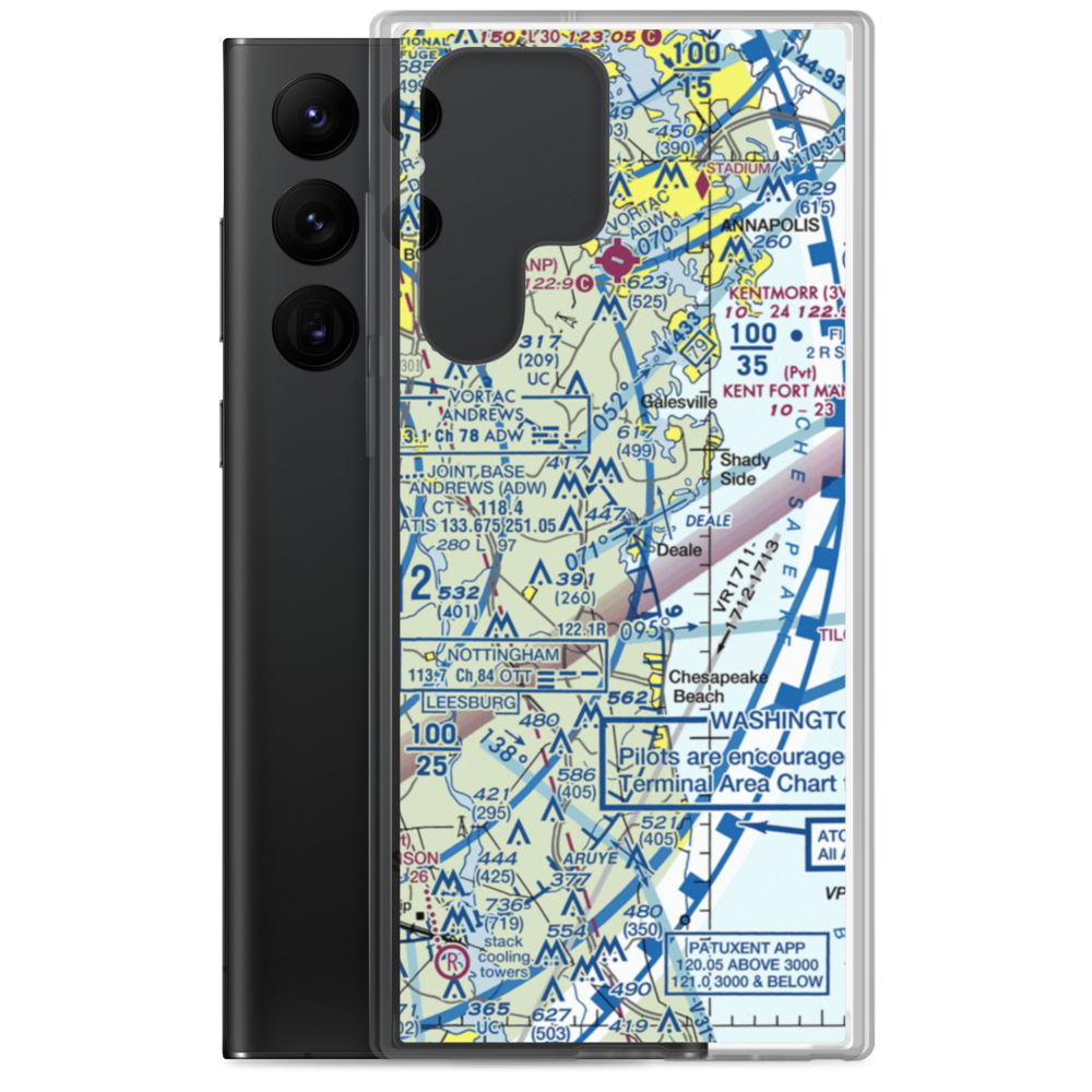 Deale Airport (MD22) VFR Sectional Samsung Case Samsung Galaxy S22 Ultra model shown
