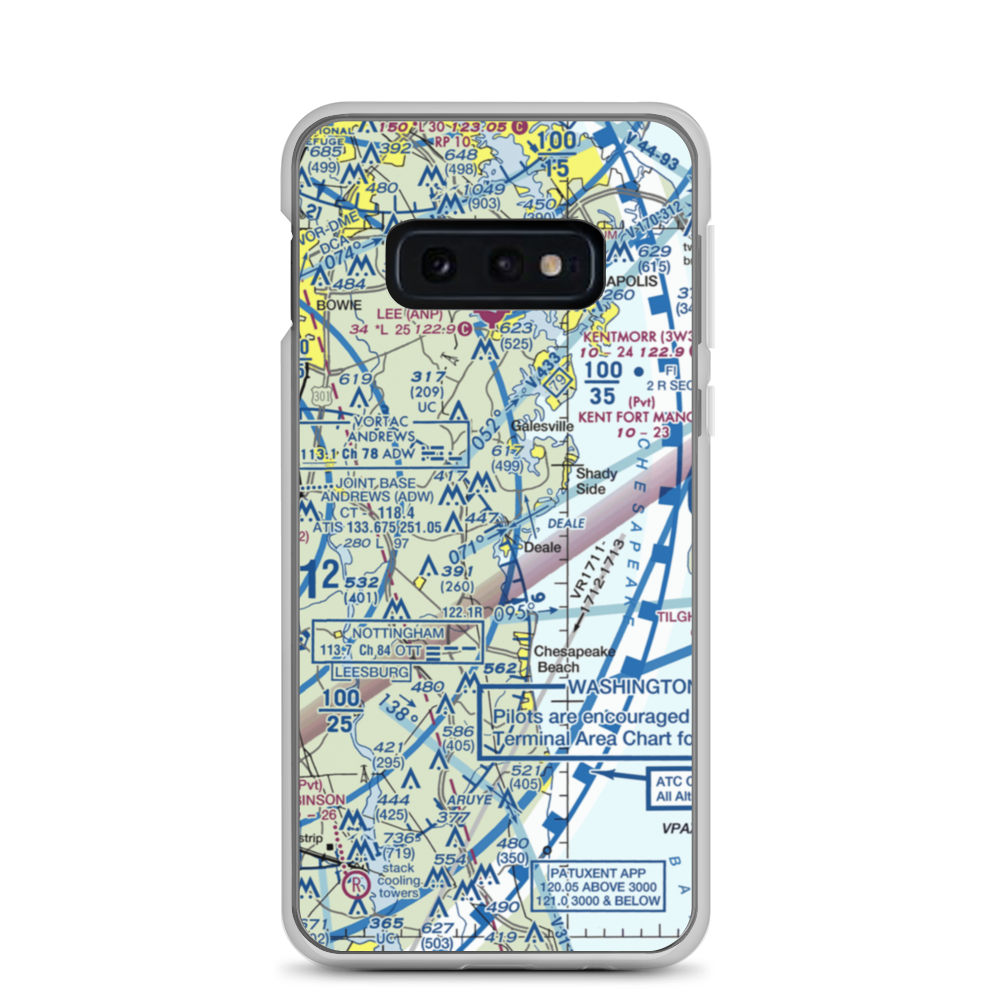 Deale Airport (MD22) VFR Sectional Samsung Case Samsung Galaxy S10e model shown