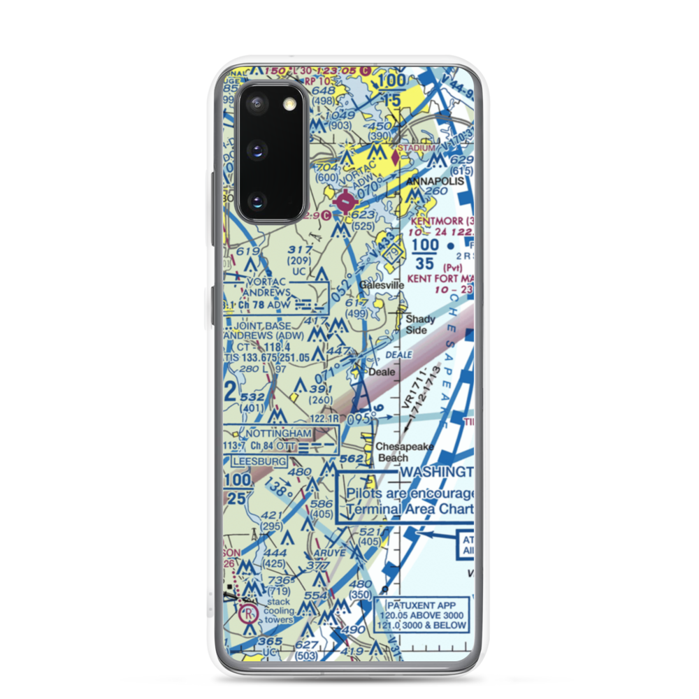 Deale Airport (MD22) VFR Sectional Samsung Case Samsung Galaxy S20 model shown