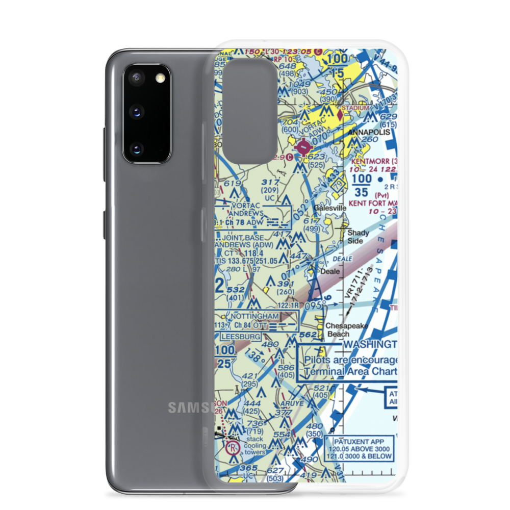 Deale Airport (MD22) VFR Sectional Samsung Case Samsung Galaxy S20 model shown