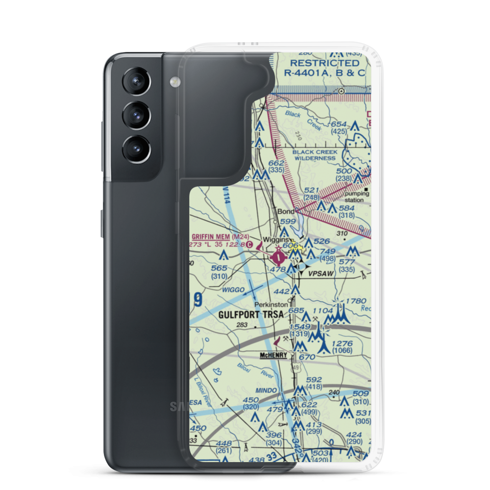 Dean Griffin Memorial Airport (M24) VFR Sectional Samsung Case Samsung Galaxy S21 model shown