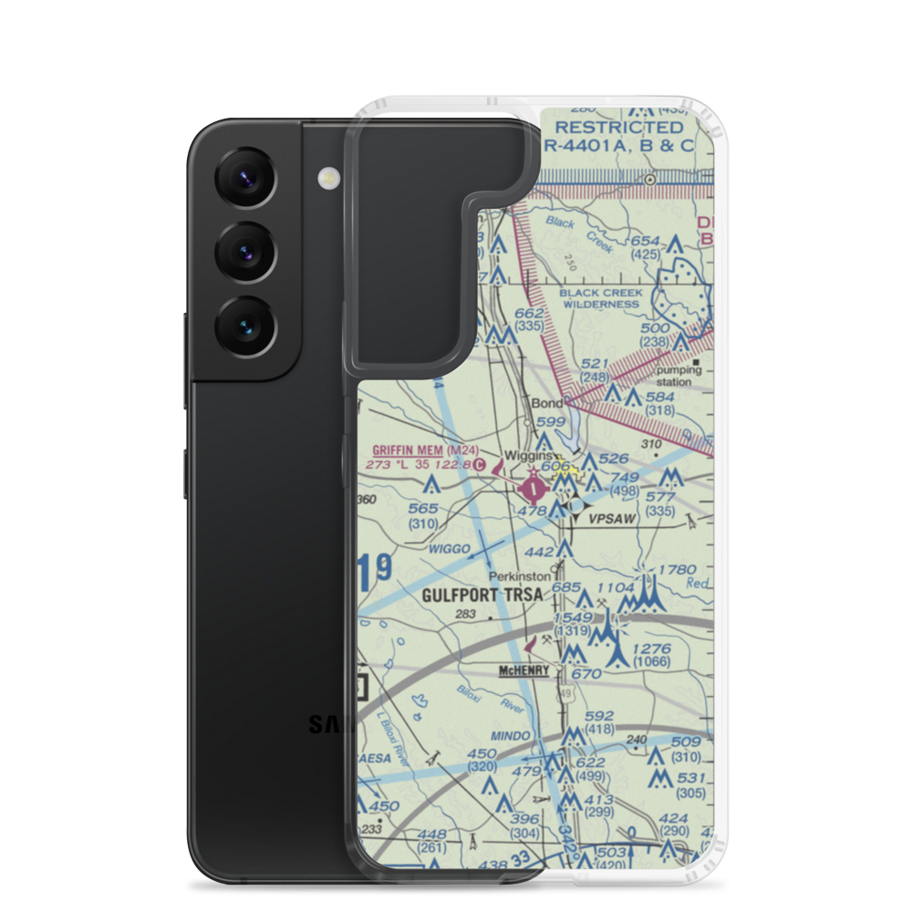 Dean Griffin Memorial Airport (M24) VFR Sectional Samsung Case Samsung Galaxy S22 model shown