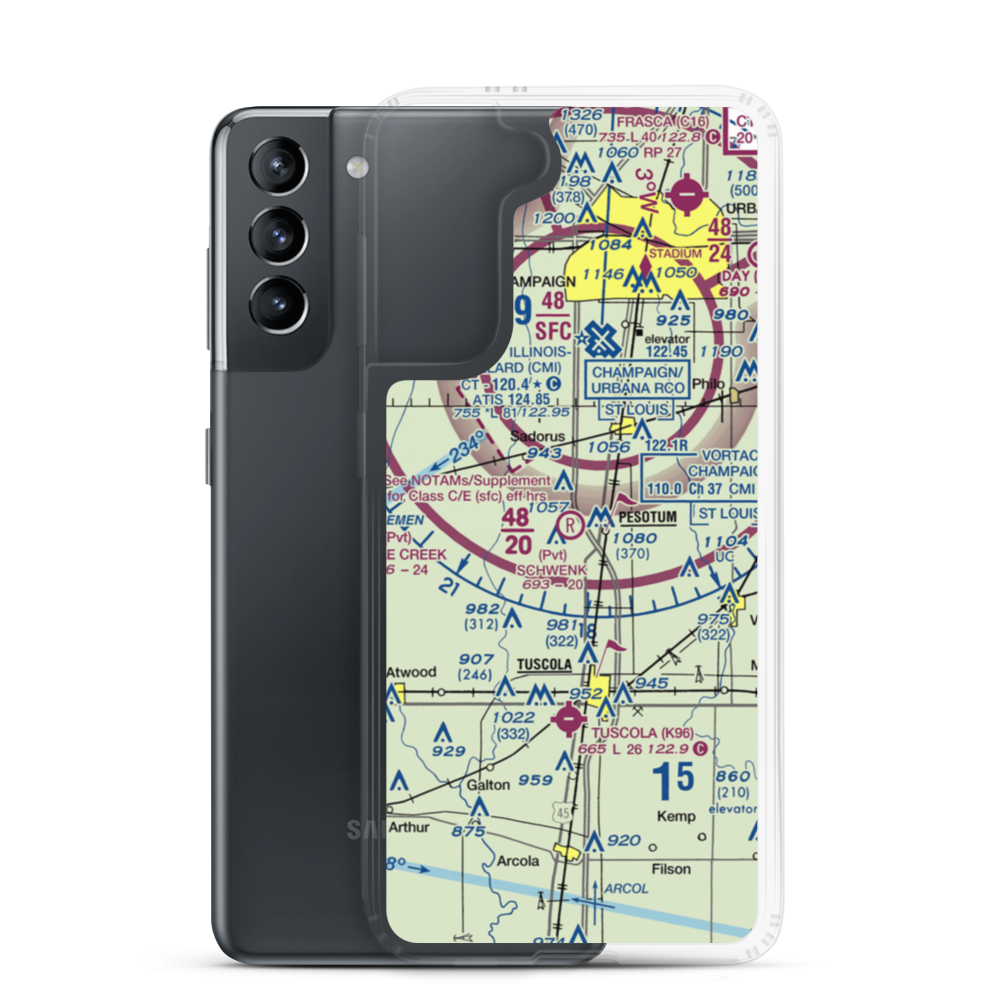 Dean Schwenk RLA Airport (89IL) VFR Sectional Samsung Case Samsung Galaxy S21 model shown
