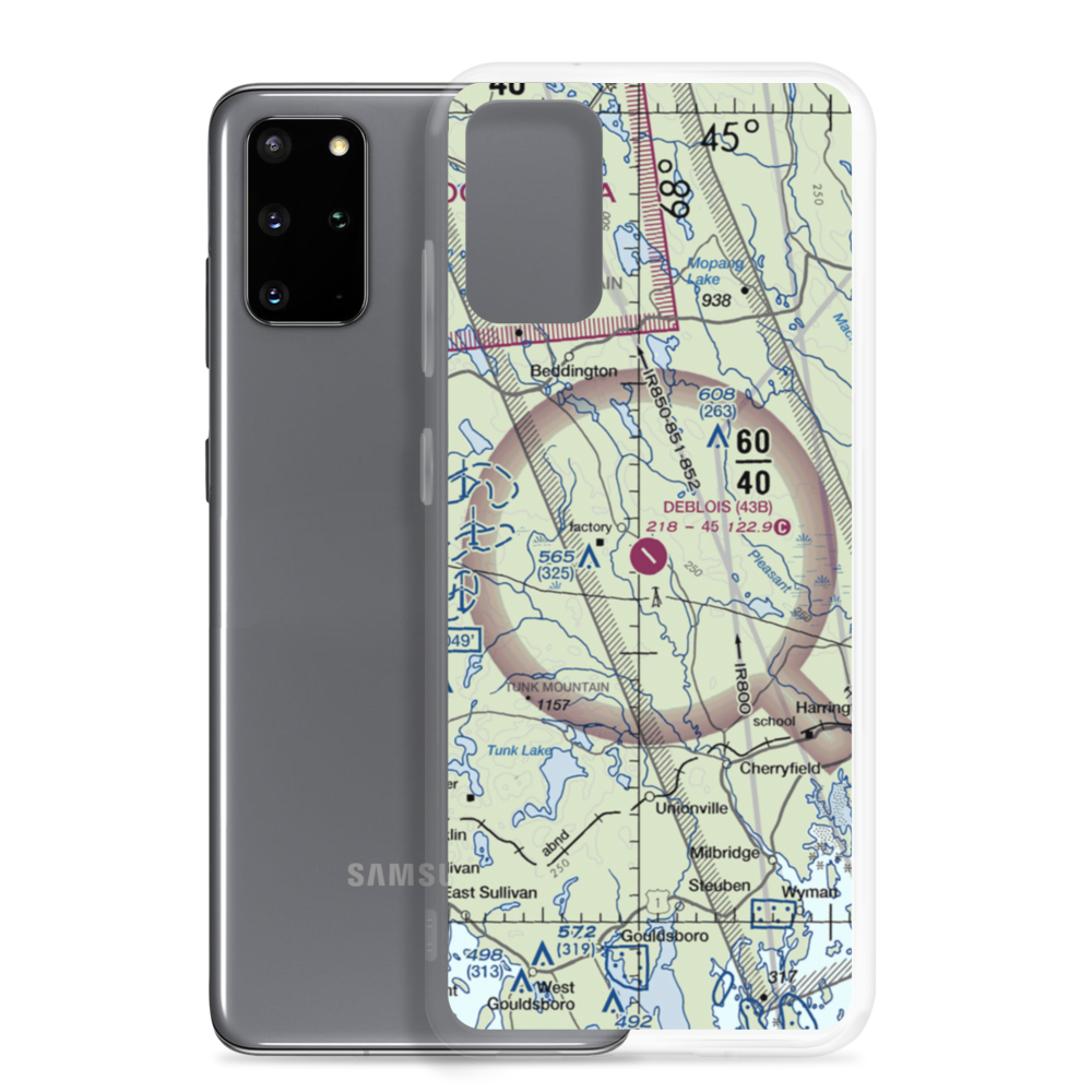 Deblois Flight Strip (43B) VFR Sectional Samsung Case Samsung Galaxy S20 Plus model shown