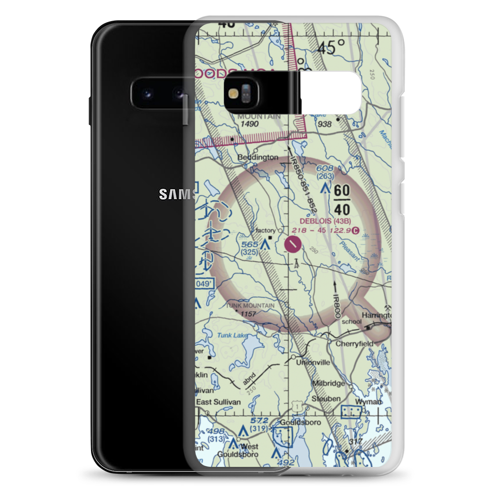 Deblois Flight Strip (43B) VFR Sectional Samsung Case Samsung Galaxy S10+ model shown
