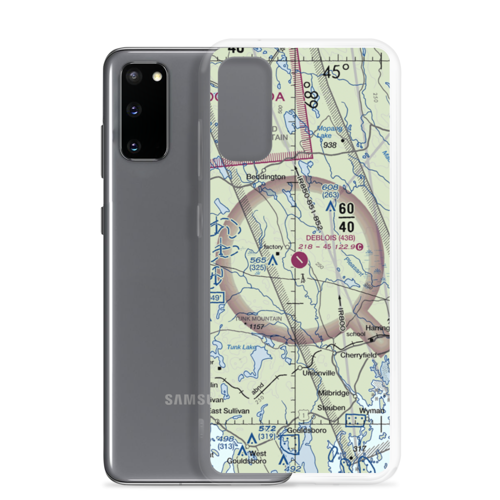 Deblois Flight Strip (43B) VFR Sectional Samsung Case Samsung Galaxy S20 model shown