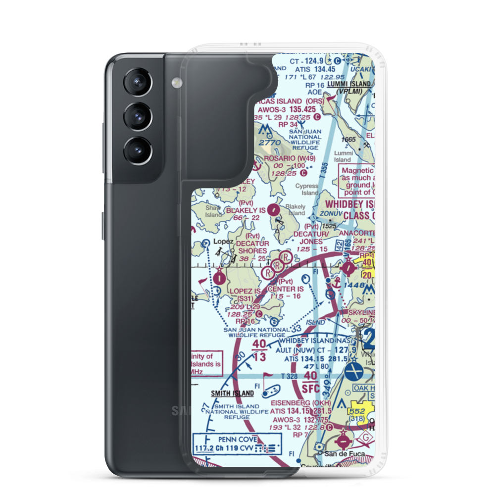 Decatur /Jones/ Airport (WA18) VFR Sectional Samsung Case Samsung Galaxy S21 model shown