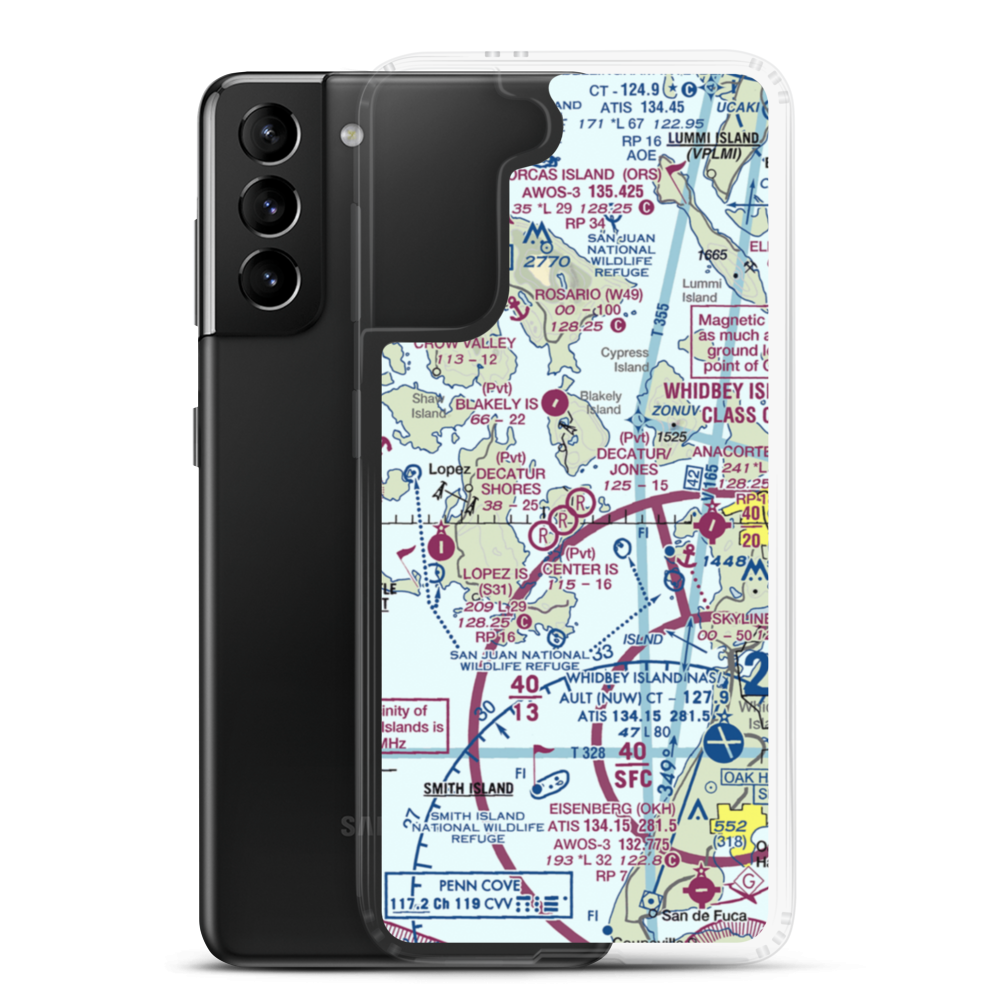Decatur /Jones/ Airport (WA18) VFR Sectional Samsung Case Samsung Galaxy S21 Plus model shown
