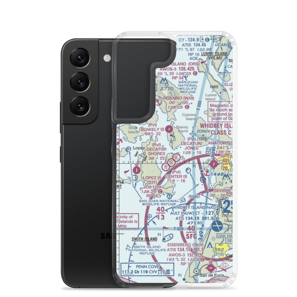 Decatur /Jones/ Airport (WA18) VFR Sectional Samsung Case Samsung Galaxy S22 model shown