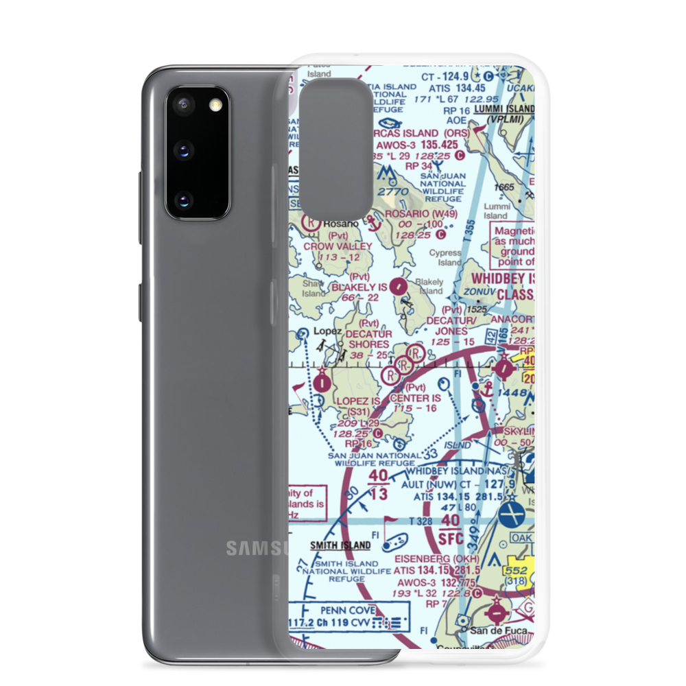 Decatur /Jones/ Airport (WA18) VFR Sectional Samsung Case Samsung Galaxy S20 model shown