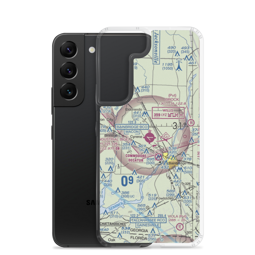 Decatur County Industrial Air Park (BGE) VFR Sectional Samsung Case Samsung Galaxy S22 model shown