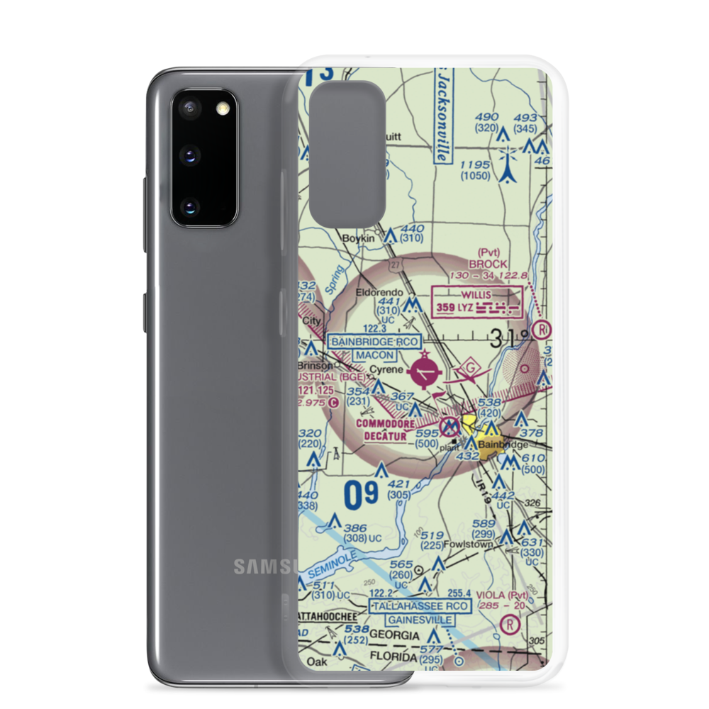 Decatur County Industrial Air Park (BGE) VFR Sectional Samsung Case Samsung Galaxy S20 model shown