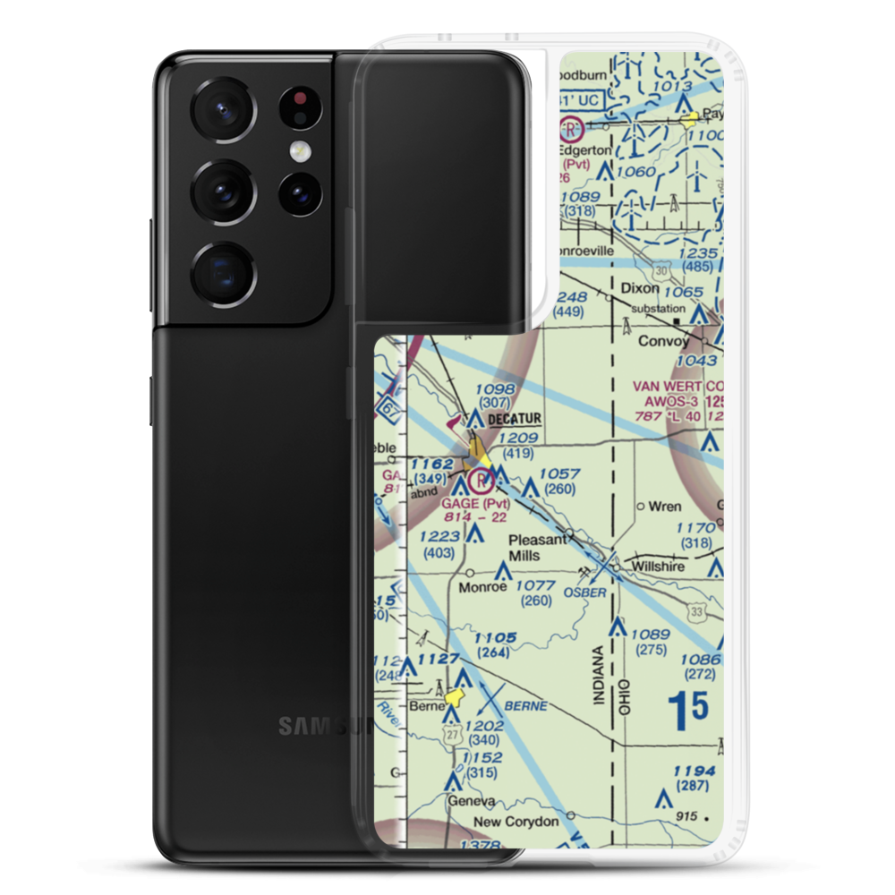 Decatur HI-Way Airfield (DCR) VFR Sectional Samsung Case Samsung Galaxy S21 Ultra model shown