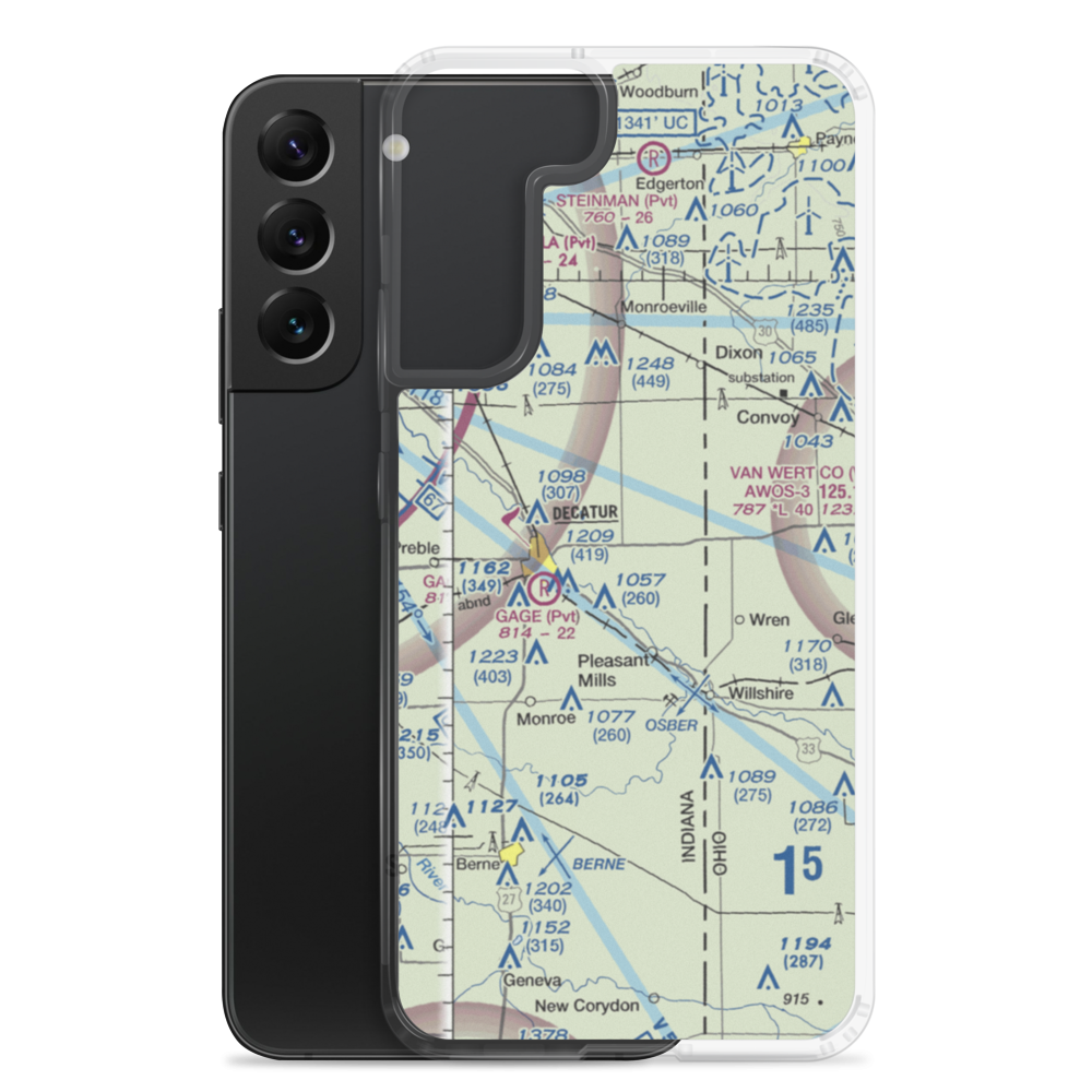Decatur HI-Way Airfield (DCR) VFR Sectional Samsung Case Samsung Galaxy S22 Plus model shown