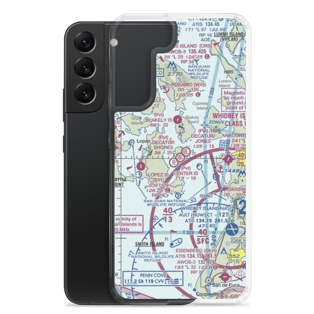 Decatur Shores Airport (DTR) VFR Sectional Samsung Case Samsung Galaxy S22 Plus model shown