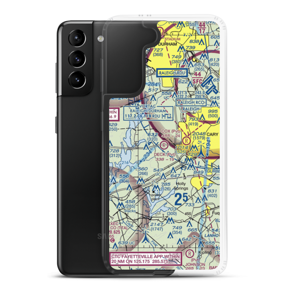 Deck Airpark (NC11) VFR Sectional Samsung Case Samsung Galaxy S21 Plus model shown