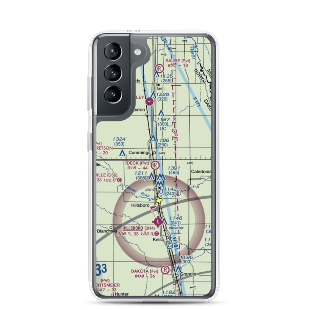 Deck Airport (5ND9) VFR Sectional Samsung Case Samsung Galaxy S21 model shown