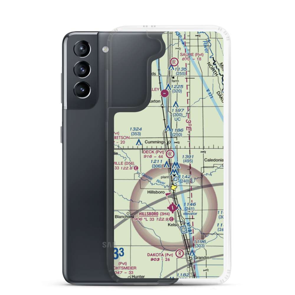 Deck Airport (5ND9) VFR Sectional Samsung Case Samsung Galaxy S21 model shown